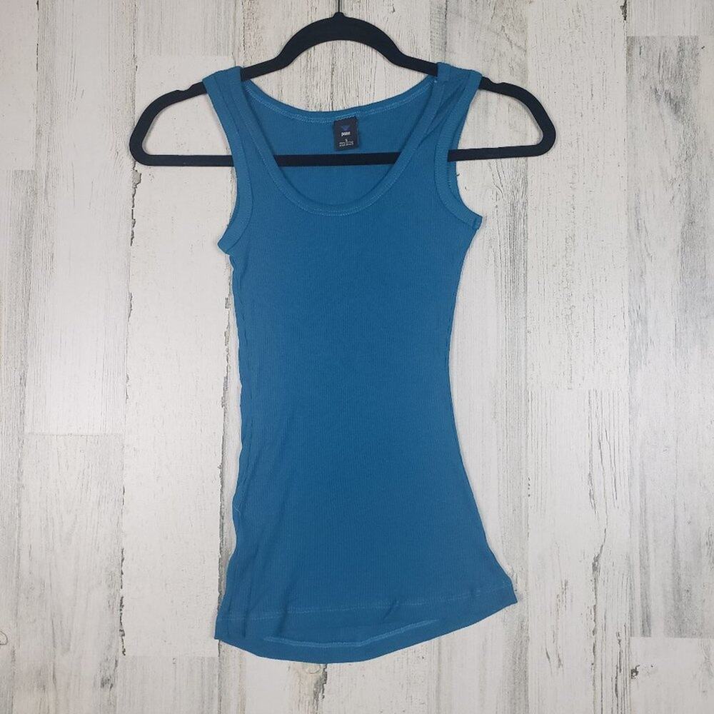 NWOT Point Sportswear Teal Blue Ribbed Tank Top Women’s Size Medium